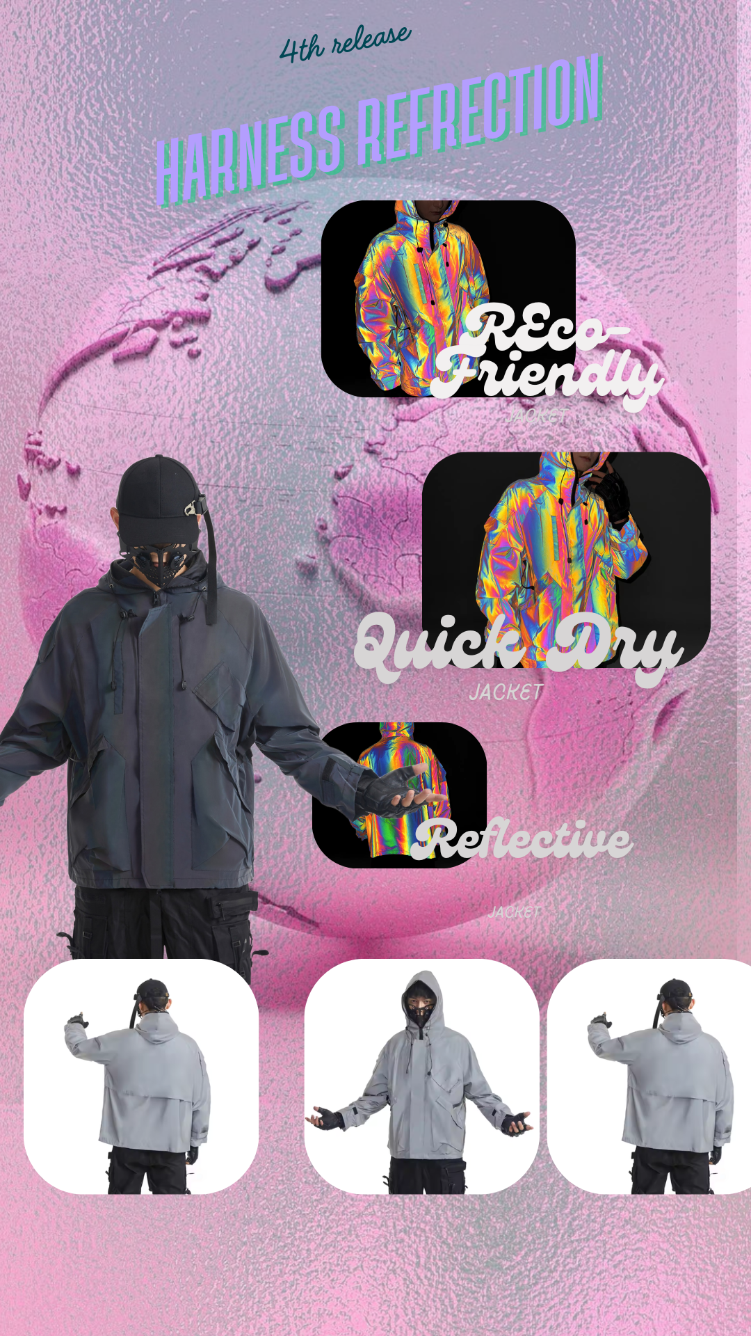 harness holdings reflective puffer jacket poster